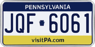 PA license plate JQF6061