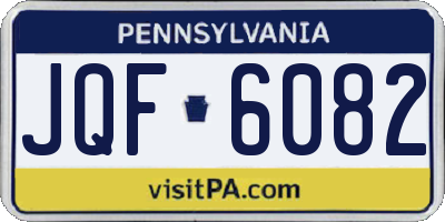 PA license plate JQF6082