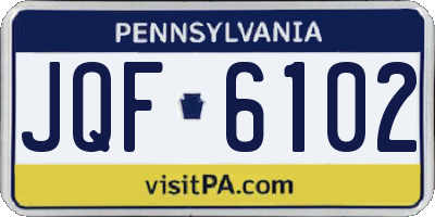 PA license plate JQF6102