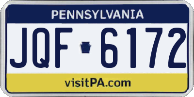 PA license plate JQF6172