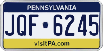 PA license plate JQF6245