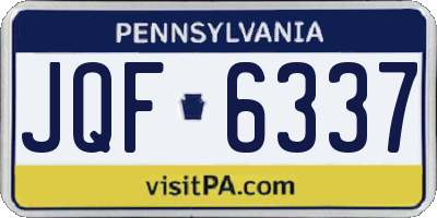 PA license plate JQF6337