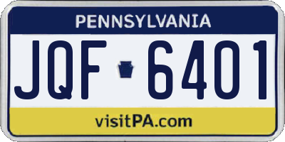 PA license plate JQF6401
