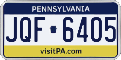 PA license plate JQF6405