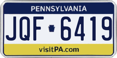PA license plate JQF6419