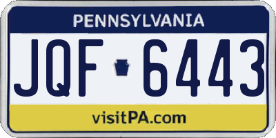 PA license plate JQF6443