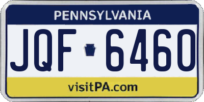 PA license plate JQF6460