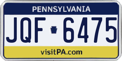 PA license plate JQF6475