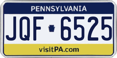 PA license plate JQF6525
