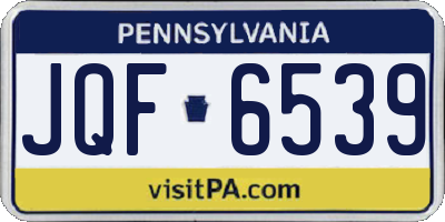 PA license plate JQF6539