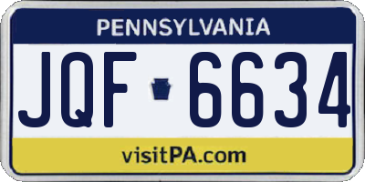 PA license plate JQF6634