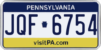 PA license plate JQF6754