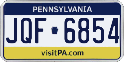 PA license plate JQF6854