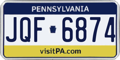 PA license plate JQF6874
