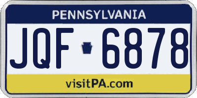 PA license plate JQF6878