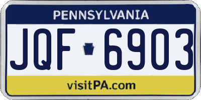 PA license plate JQF6903