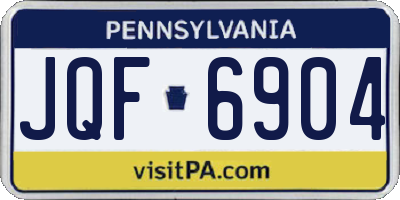 PA license plate JQF6904