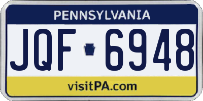 PA license plate JQF6948