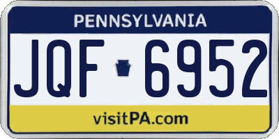 PA license plate JQF6952