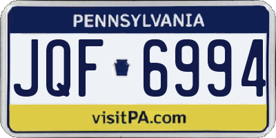 PA license plate JQF6994