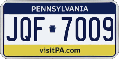 PA license plate JQF7009