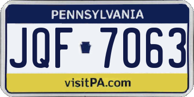 PA license plate JQF7063
