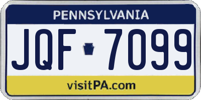 PA license plate JQF7099