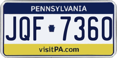PA license plate JQF7360