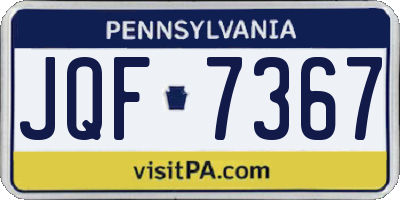 PA license plate JQF7367
