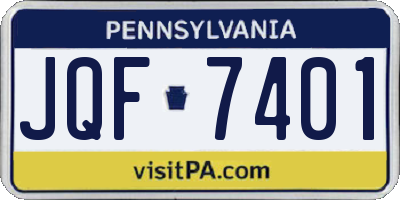 PA license plate JQF7401