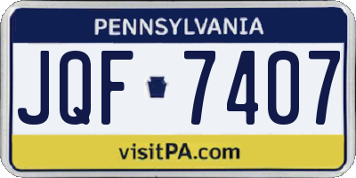 PA license plate JQF7407