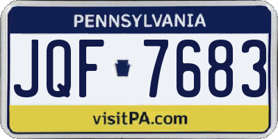 PA license plate JQF7683