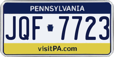 PA license plate JQF7723