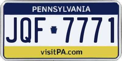 PA license plate JQF7771