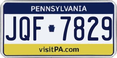 PA license plate JQF7829