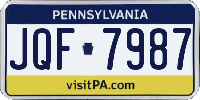 PA license plate JQF7987