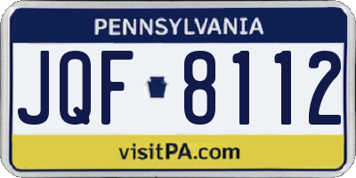 PA license plate JQF8112