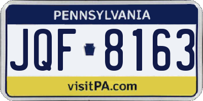 PA license plate JQF8163