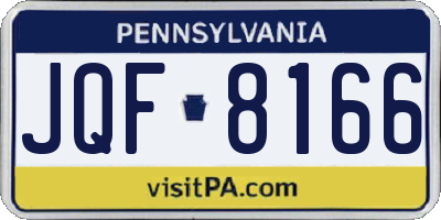 PA license plate JQF8166