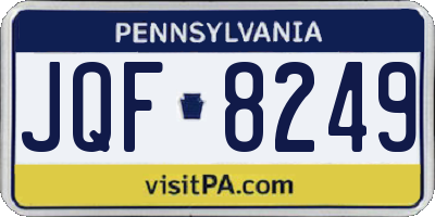 PA license plate JQF8249