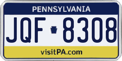 PA license plate JQF8308