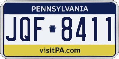 PA license plate JQF8411