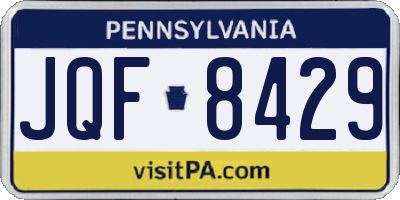 PA license plate JQF8429