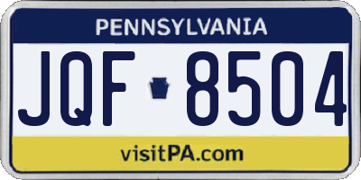 PA license plate JQF8504