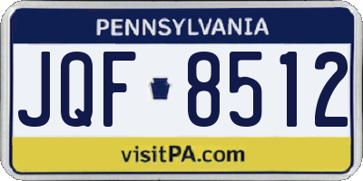 PA license plate JQF8512