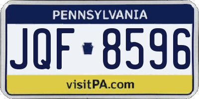 PA license plate JQF8596