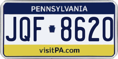 PA license plate JQF8620