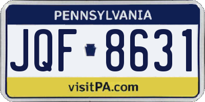 PA license plate JQF8631