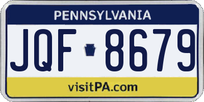 PA license plate JQF8679