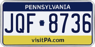 PA license plate JQF8736